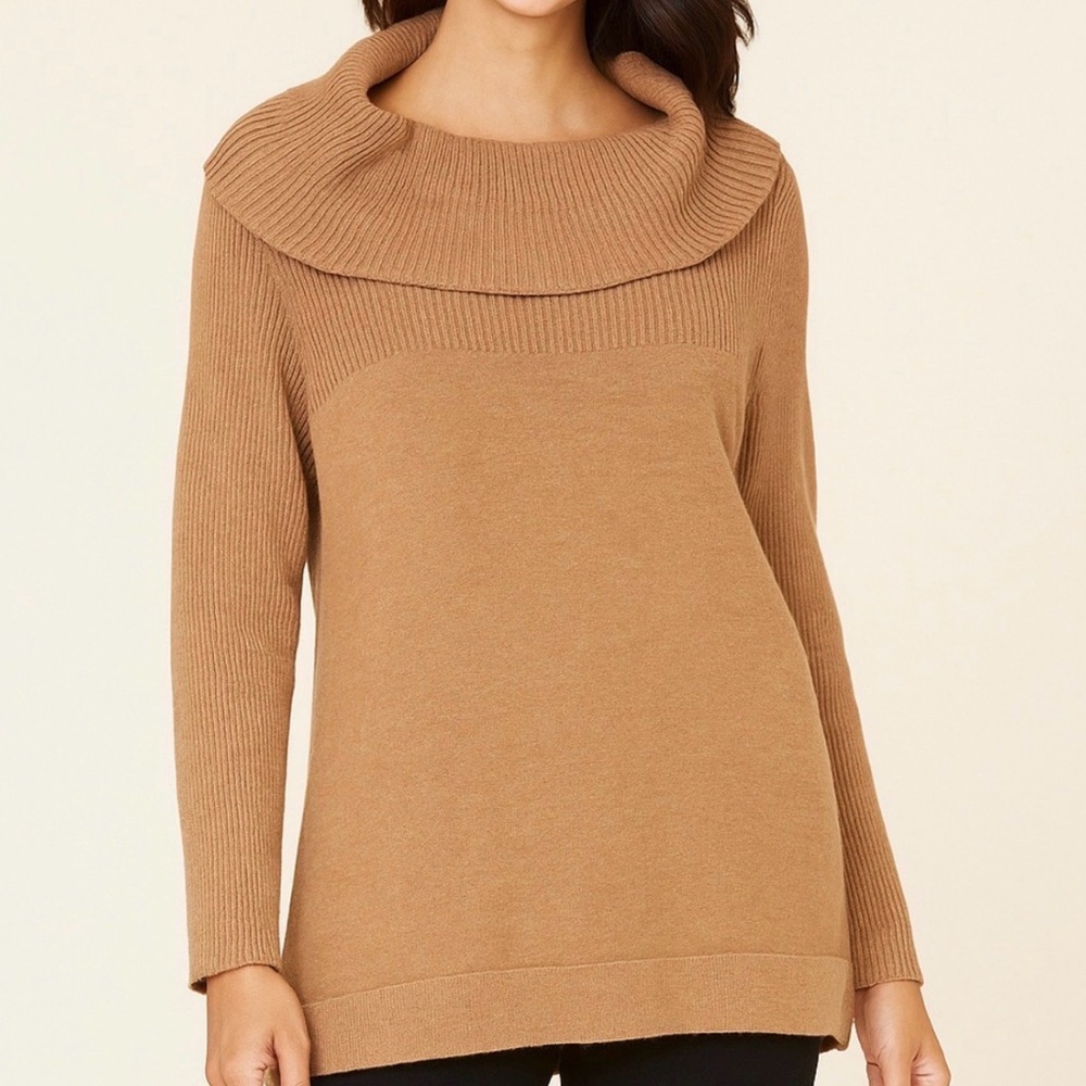 Chico's Tan Cowl Neck Sweater